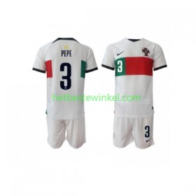 Portugal PEPE 3 Voetbalshirts Kind Uit WK 2022(+ Korte broeken)